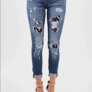 Leopard patch Jeans